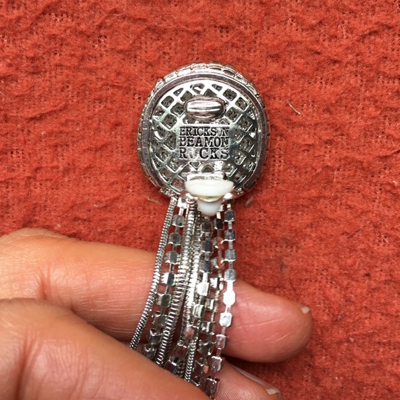 Erickson Beamon Rocks Silvertone Earrings - Picture 2 of 5